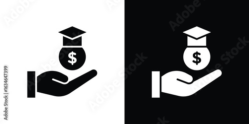 Education cost icon, simple flat style. for ui or ux designs
