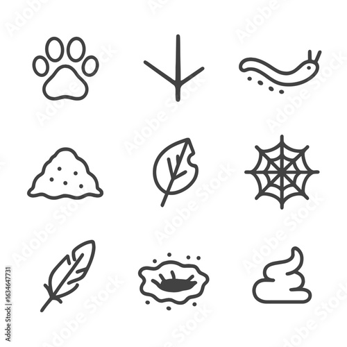 Dig droppings icon icons chewed vector trail garden footprint paw hole feather
