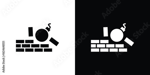 Demolition icon, simple flat style. for ui or ux designs