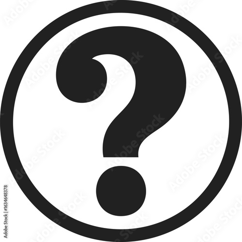 Question mark symbol, punctuation mark, inquiry sign, typographic symbol, graphic element for design