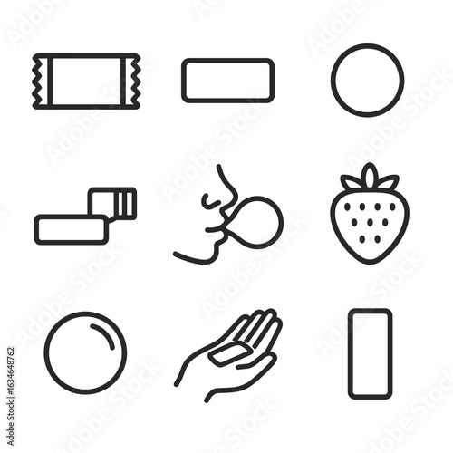 Stick to playful rectangular next mint hand vector wrapped icon gum