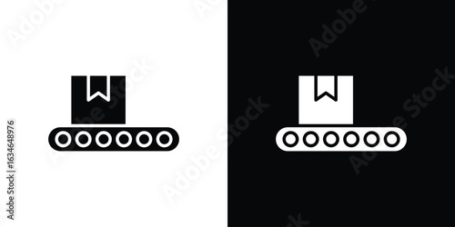 Conveyor belt icon, simple flat style. for ui or ux designs