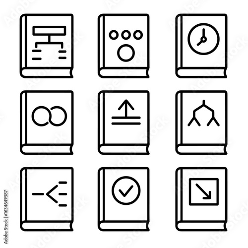 Construction grammar vector order icons conjunctions diagram book punctuation icon word passive