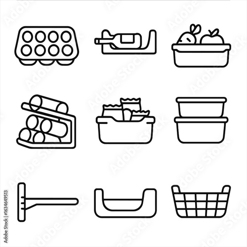 Vector icon icons can produce holder snack basket stackable organizer fridge drawer