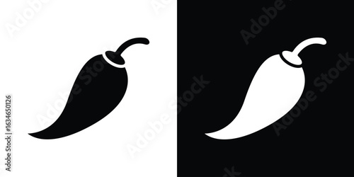 Chili icon, simple flat style. for ui or ux designs
