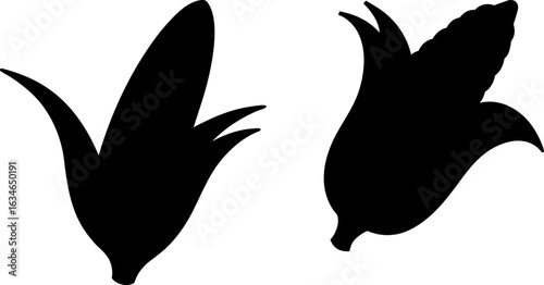 Corn cob black silhouettes set, Set of corn cobs, corn cob collections, Vector of corn cob, corn cob silhouette, corn cob isolated on white background