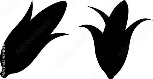 Corn cob black silhouettes set, Set of corn cobs, corn cob collections, Vector of corn cob, corn cob silhouette, corn cob isolated on white background