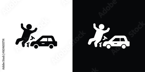 Car accident icon, simple flat style. for ui or ux designs