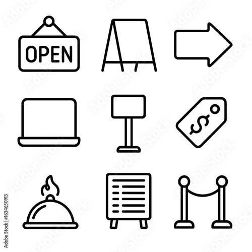 Symbol truck menu icons open food flavor special icon sign post vector