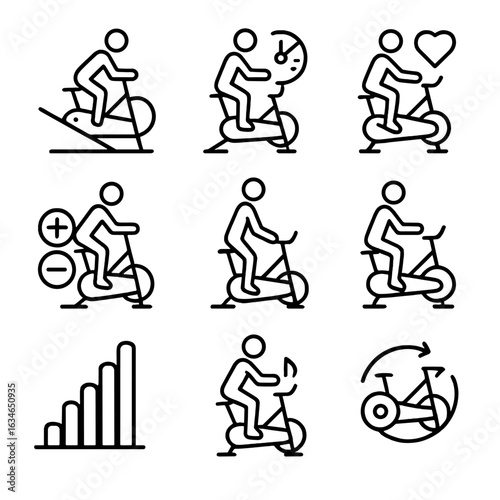Session seated ride icon hiit icons endurance vector indoor low cycling cycle