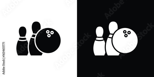 Bowling icon, simple flat style. for ui or ux designs