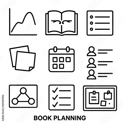 Task divider planning icons icon list story vector board chapter checklist cork