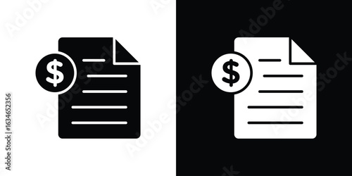 Bill paid icon, simple flat style. for ui or ux designs