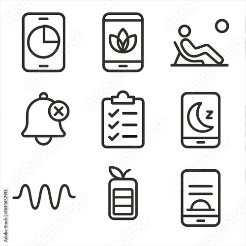 Vector digital icon healthy calming audio wave filter light well being blue