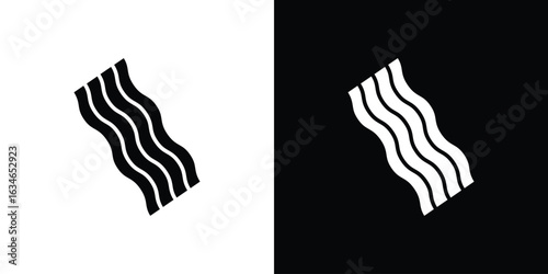 Bacon icon, simple flat style. for ui or ux designs