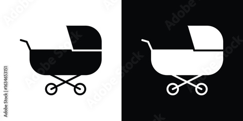 Baby carriage icon, simple flat style. for ui or ux designs
