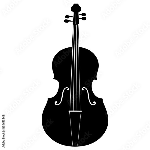 Vector silhouette a cello on white background