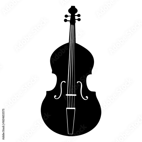 Vector silhouette a cello on white background