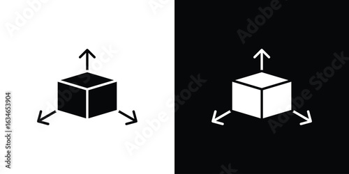 3D modeling icon, simple flat style. for ui or ux designs
