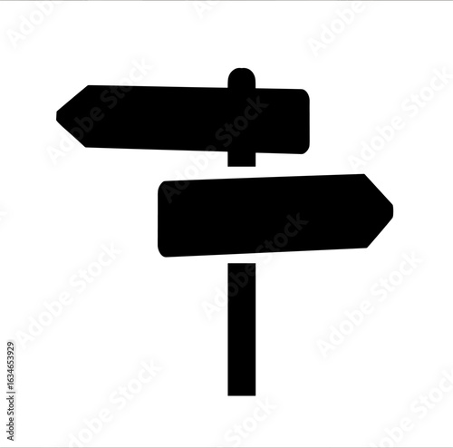 Directional Signpost with Two Arrows Pointing in Opposite Directions representing choices and decisions to be made on a journey