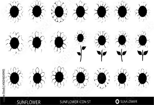 Sunflower icon set