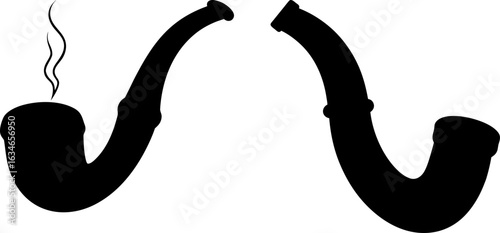 Smoking pipe black silhouettes set, Set of smoking pipes, smoking pipe collections, Vector of smoking pipes, smoking pipe silhouette, smoking pipe isolated on white background