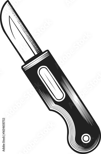 Utility knife, retractable blade, craft tool, precision cutting instrument, versatile utility cutter, essential workshop tool, safety feature knife