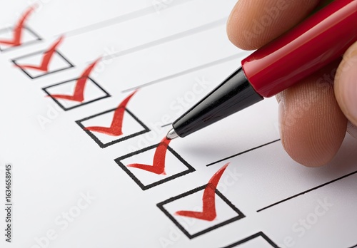 Hand checking items on a checklist (1)