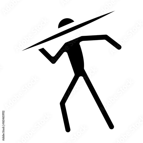 Javelin Throw Vector Glyph Icon Design
