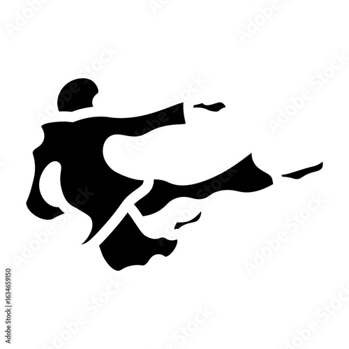 Taekwondo Kick Vector Glyph Icon Design