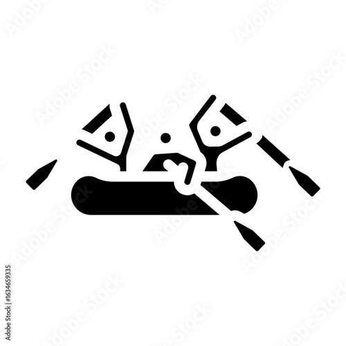 White Water Rafting Vector Glyph Icon Design
