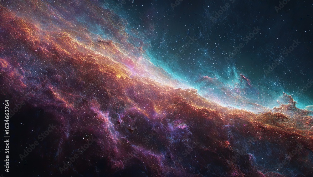 Fototapeta premium Cosmic nebulae swirls of vibrant hues