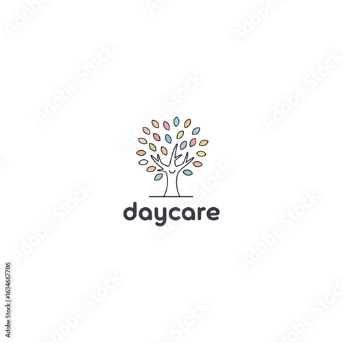 daycare logo, education logo, care logo, kids logo template, child care center, baby care, sweet home logo	
