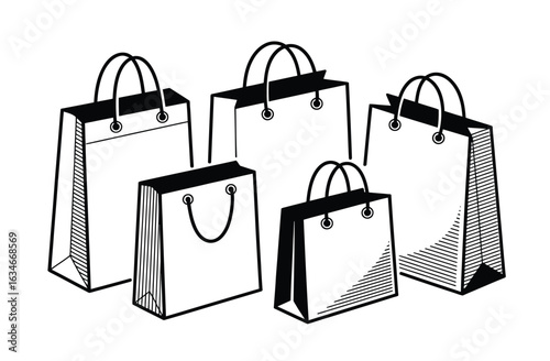 Stylish shopping bags collection for retail promotions and branding needs