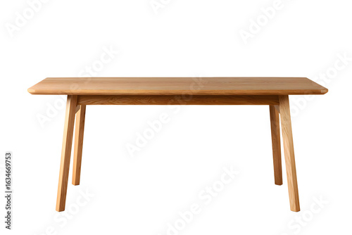 Light Brown Wooden Dining Table with Simple Design