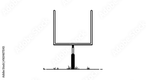 A simple black and white illustration of a football goalpost.