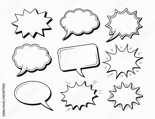 Dynamic comic book speech bubbles ready for your creative text and messages