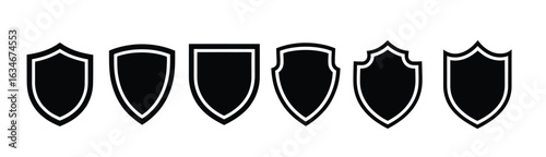 Free Download Collection of classic black shield emblems and badges for security and protection design - GFXLoad