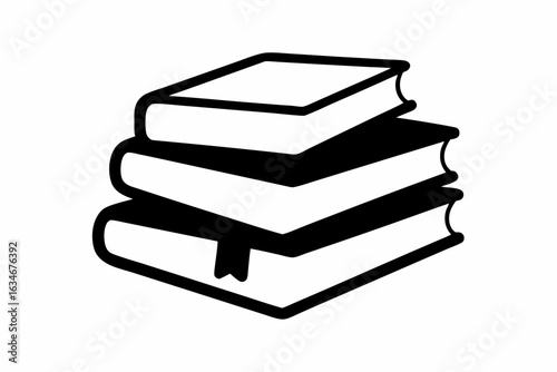 stack of books silhouette vector