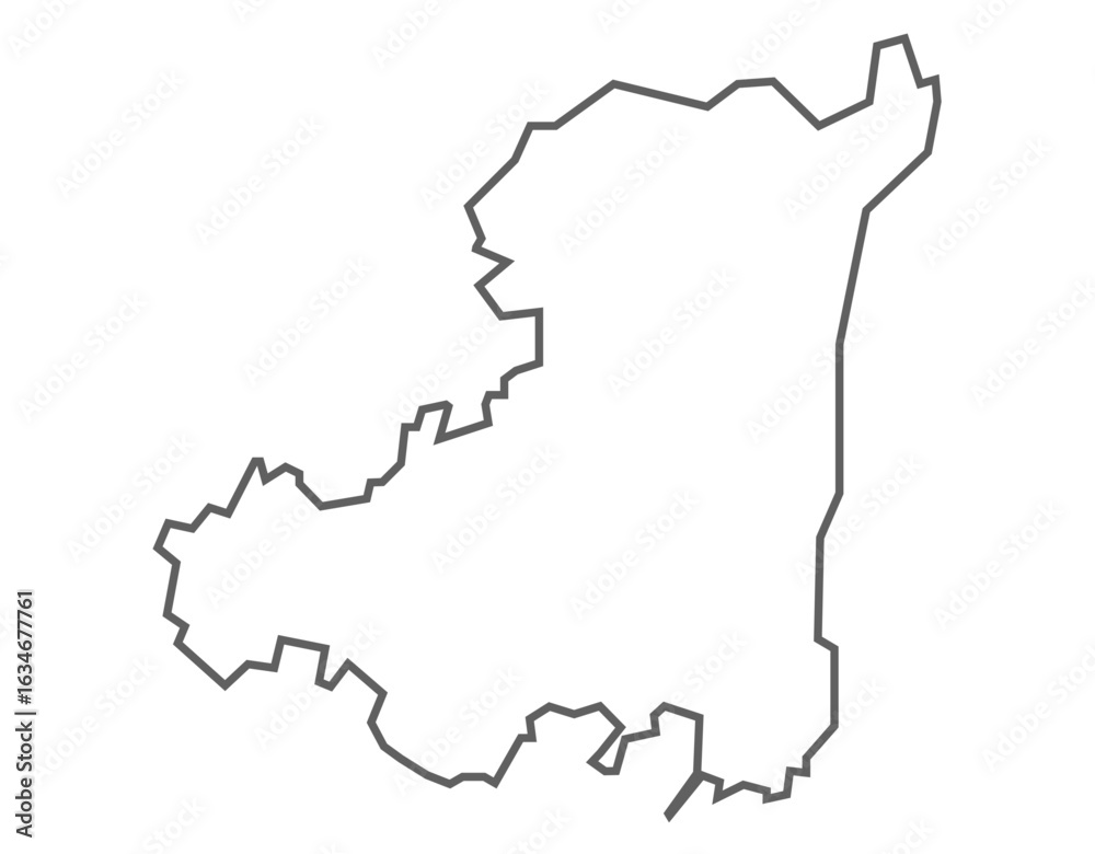 Fototapeta premium Nandyal district gray line map Andhra pradesh, india