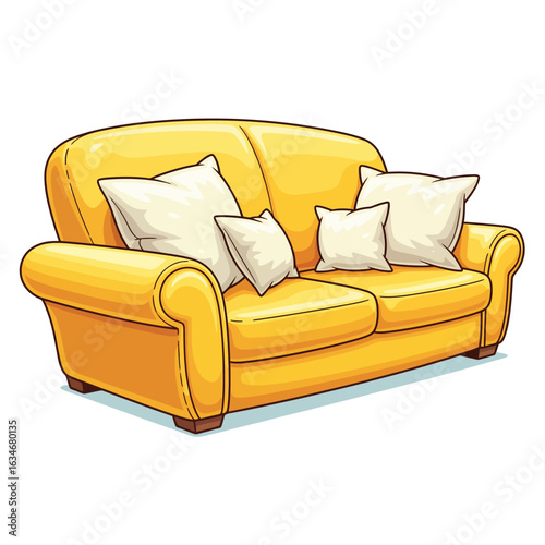 sofa and white pillows