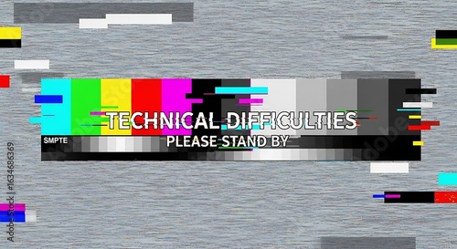 Experiencing Technical Difficulties Please Stand By Glitch Screen