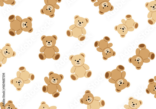 Cute teddy bears pattern seamlessly adorable baby shower fabric design