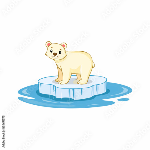 Schmelzende Eisscholle mit Eisbär