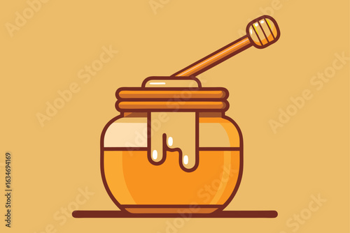 stylized-illustration-of-a-honey-jar-with-dripping.eps