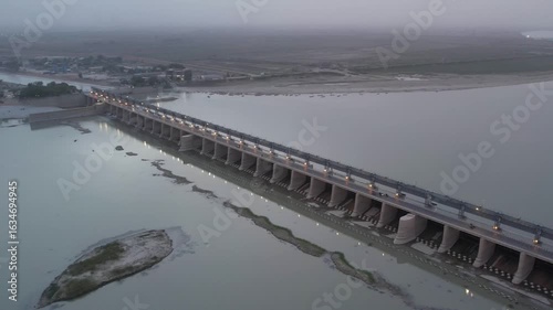 Wallpaper Mural Bridge over river for dam in Hyderabad, Sindh, Pakistan. Torontodigital.ca