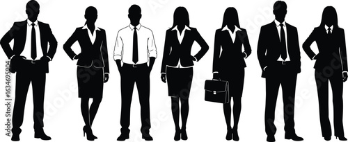 Professional business team in office, corporate silhouettes, leadership, teamwork, diversity, strategy, success, workplace, employees, meeting, planning, collaboration 