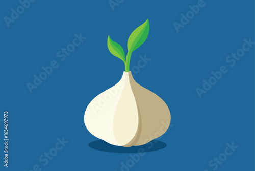 simple-flat-design-of-a-garlic-bulb-with-green-spr.eps