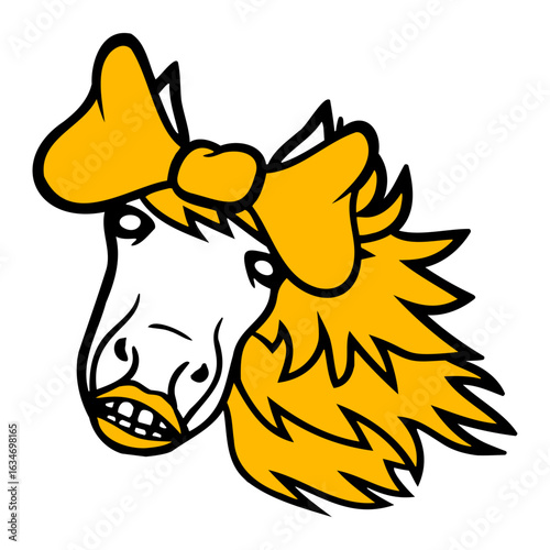 Horse Sweet Girl Female Cute Bow Tie Long Hair Fun