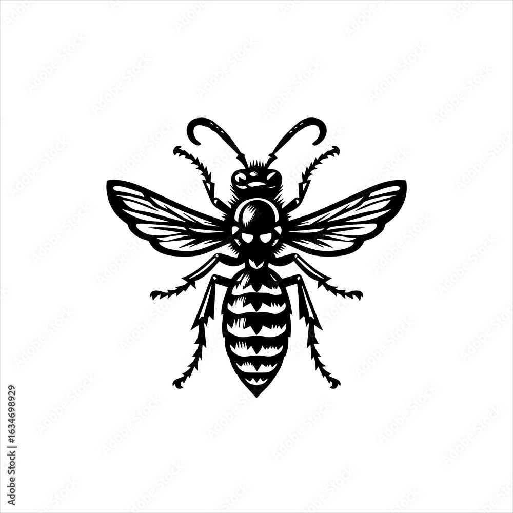 Fototapeta premium A bee illustration isolated on white